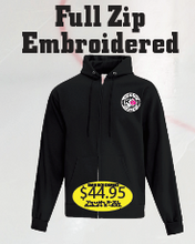 Load image into Gallery viewer, Hawks FULL ZIP Hoodie with large logo printed or embroidered