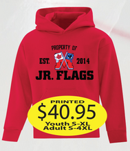 Load image into Gallery viewer, JR Flags Hoodie est 2014 Logo Printed