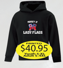 Load image into Gallery viewer, Lady Flags Hoodie Property Of Logo Printed