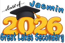 Load image into Gallery viewer, Graduation 2026 #01 CARTOON STYLE Lawn Sign includes yard stake
