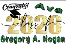 Load image into Gallery viewer, Graduation 2026 #3 RETRO Lawn Sign includes yard stake.