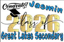 Load image into Gallery viewer, Graduation 2026 #3 RETRO Lawn Sign includes yard stake.