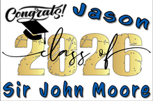 Load image into Gallery viewer, Graduation 2026 #3 RETRO Lawn Sign includes yard stake.