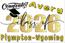 Load image into Gallery viewer, Graduation 2026 #3 RETRO Lawn Sign includes yard stake.