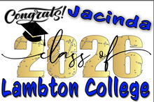 Load image into Gallery viewer, Graduation 2026 #3 RETRO Lawn Sign includes yard stake.