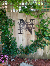 Load image into Gallery viewer, Family Letter Monogram CLASSIC Vines , 18"-36" 14 ga metal , powder coated.