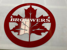Load image into Gallery viewer, Maple Leaf Round Wirth Family name or address 24&quot;, 14 ga metal , powder coated
