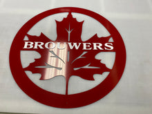 Load image into Gallery viewer, Maple Leaf Round Wirth Family name or address 24", 14 ga metal , powder coated