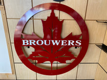 Load image into Gallery viewer, Maple Leaf Round Wirth Family name or address 24", 14 ga metal , powder coated