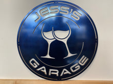 Load image into Gallery viewer, Wine Garage Scene 24" Round ,14 ga metal , powder coated