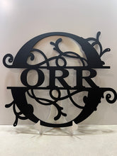 Load image into Gallery viewer, Family Letter Monogram CLASSIC Vines , 18"-36" 14 ga metal , powder coated.