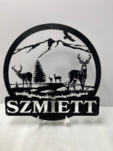 Load image into Gallery viewer, Wildlife Mountain Scene with Deer 24-36" ,14 ga metal , powder coated