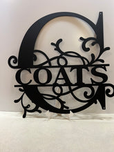 Load image into Gallery viewer, Family Letter Monogram CLASSIC Vines , 18"-36" 14 ga metal , powder coated.