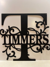 Load image into Gallery viewer, Family Letter Monogram CLASSIC Vines , 18"-36" 14 ga metal , powder coated.