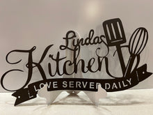 Load image into Gallery viewer, Nana&#39;s Kitchen Sign 20&quot;-24&quot; wide , 14 Ga metal , powder coated.
