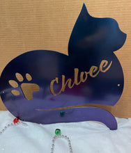 Load image into Gallery viewer, Memorial Cat Heart Silhouette with Name 24" , 14 ga metal , powder coated