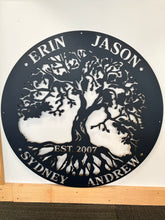 Load image into Gallery viewer, Tree Of Life with Family members names 30-36" , 14 ga metal , powder coated