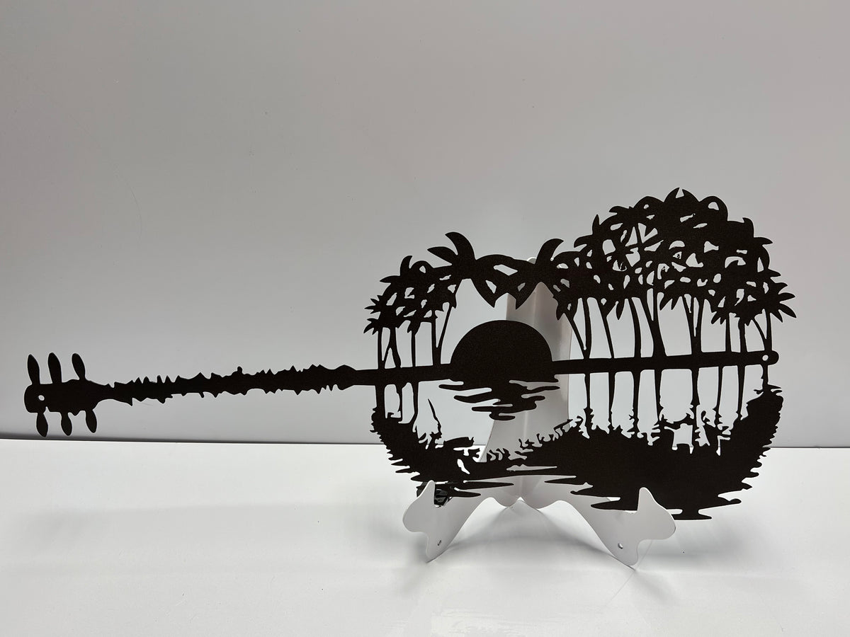 Guitar Reflection Scene approx 25, 14 ga metal , powder coated