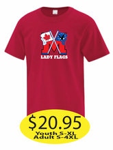 Load image into Gallery viewer, Lady Flags Cotton Short Sleeve with Large Logo printed
