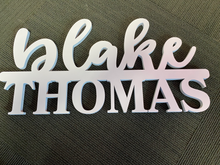 Load image into Gallery viewer, Saying First and Last Name(1 LINE STACKED), 14 ga metal , powder coated