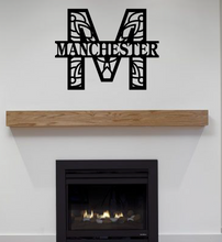 Load image into Gallery viewer, Family Letter Monogram MODERN, 18" - 36" 14 ga metal , powder coated.