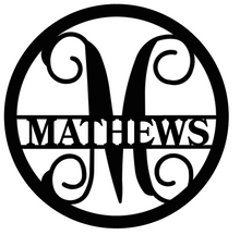 Load image into Gallery viewer, Family Letter Monogram Classic Round 18-36" , 14 ga metal , powder coated.