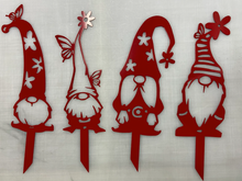 Load image into Gallery viewer, Set of 4 Gnomes approx. 18-20" tall including stake(OR INDIVIDUAL).