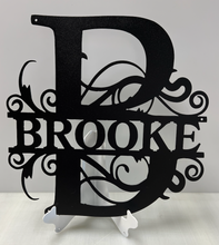 Load image into Gallery viewer, Family Letter Monogram Classic Pointed Vines 18-36&quot; , 14 ga metal , powder coated.
