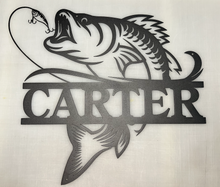 Load image into Gallery viewer, Family Letter Monogram FISH 18-36" , 14 ga metal , powder coated.