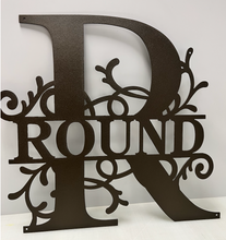 Load image into Gallery viewer, Family Letter Monogram CLASSIC Vines , 18"-36" 14 ga metal , powder coated.