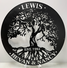 Load image into Gallery viewer, Tree Of Life with Family members names 30-36" , 14 ga metal , powder coated