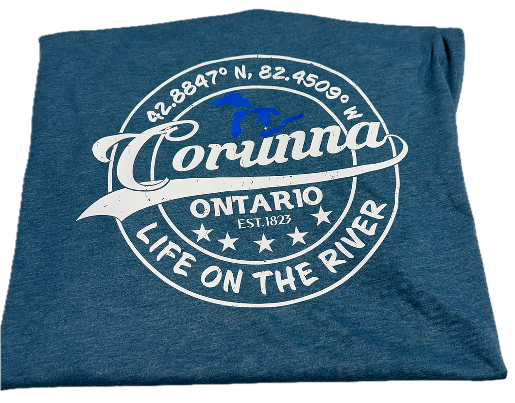 Corunna Clothing Line Ladies Vintage V-Neck T-Shirts. Canadian Made !