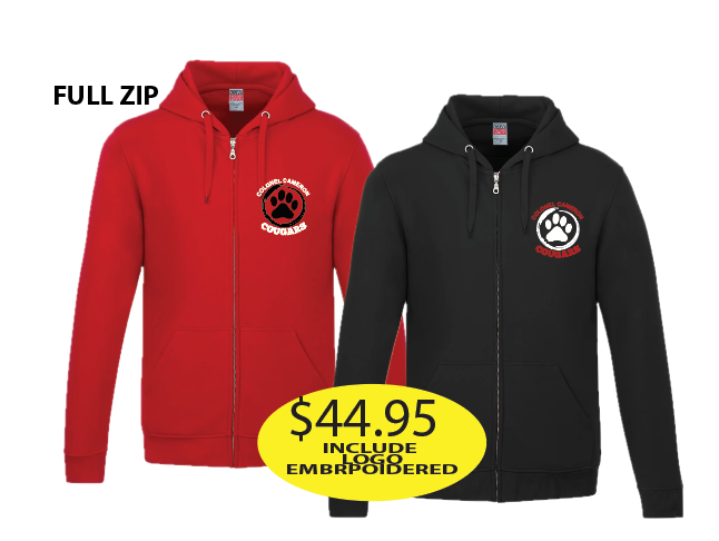Colonel Cameron FULL ZIP Premium Hoodies EMBROIDERED