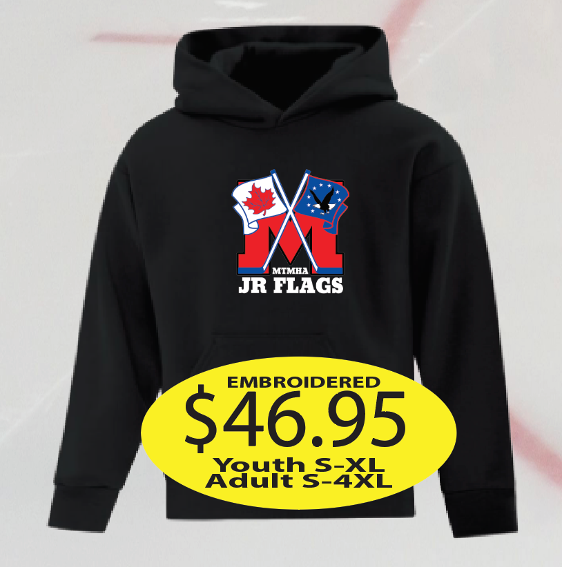 JR Flags Hoodie with large logo embroidered