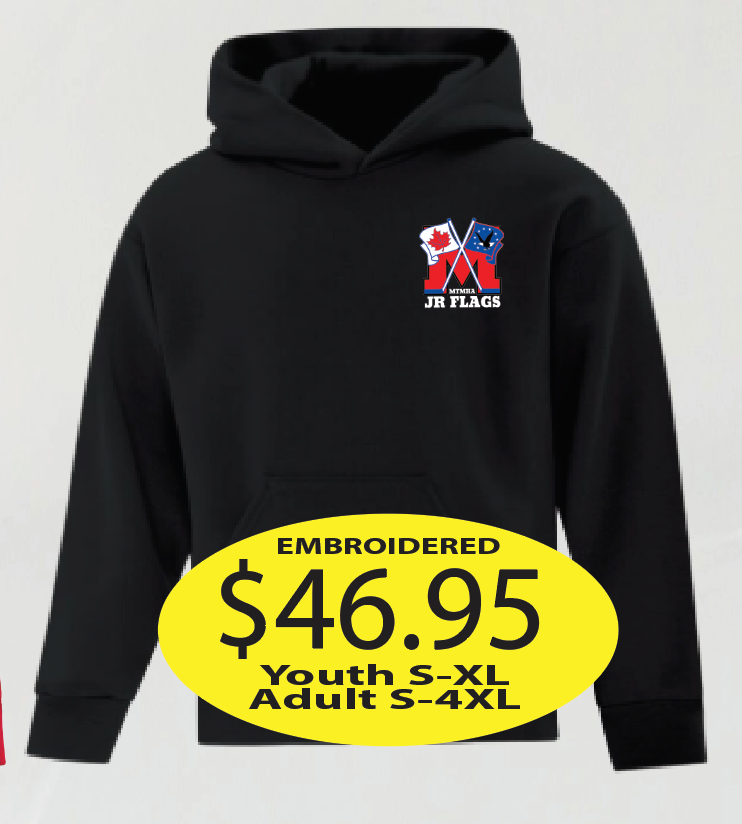 JR Flags Hoodie with Left Chest logo embroidered