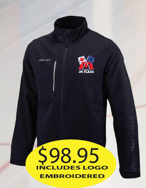 JR Flags Bauer Warmup Jacket with Logo Embroidered.