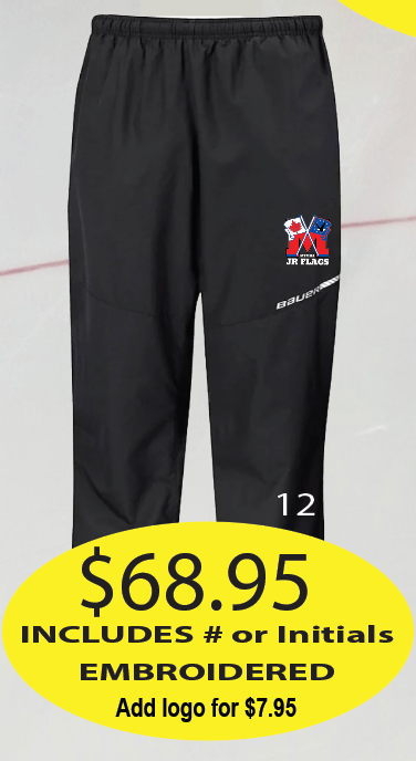 JR Flags Bauer Warmup Pants with # Embroidered