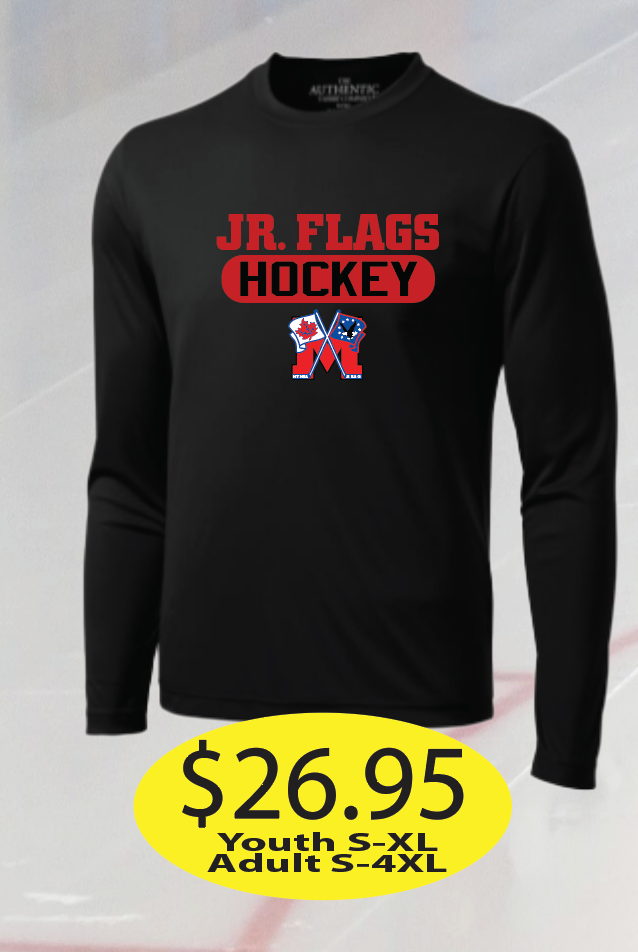 JR Flags Dry Fit Long Sleeve with Hockey Logo printed
