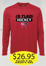 Load image into Gallery viewer, JR Flags Dry Fit Long Sleeve with Hockey Logo printed
