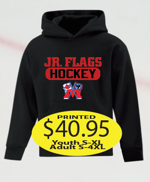 JR Flags Hoodie Hockey Logo Printed