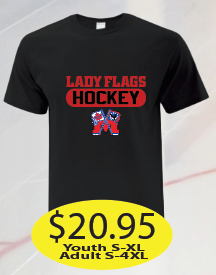Lady Flags Cotton Short Sleeve with Hockey Logo printed