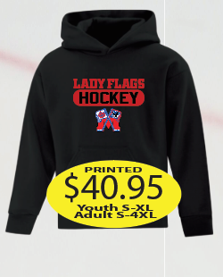 Lady Flags Hoodie Hokey Logo Printed