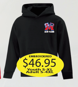 Lady Flags Hoodie with Left Chest logo embroidered