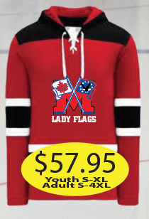Lady Flags Game Hoodie #3 with large logo embroidered