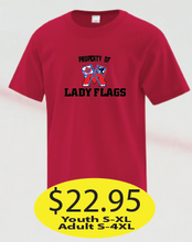 Load image into Gallery viewer, Lady Flags Dry Fit Short Sleeve property of Logo printed
