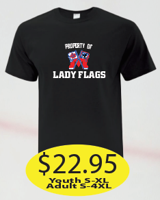 Lady Flags Dry Fit Short Sleeve property of Logo printed