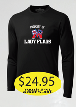 Load image into Gallery viewer, Lady Flags Cotton Long Sleeve with Property Of Logo printed

