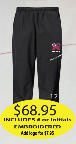 Lady Flags Bauer Warmup Pants with # Embroidered