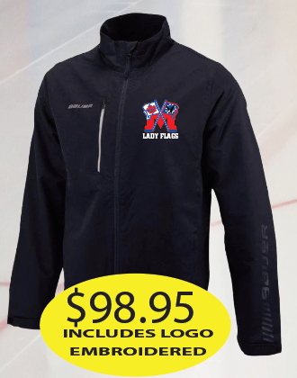 Lady Flags Bauer Warmup Jacket with Logo Embroidered.