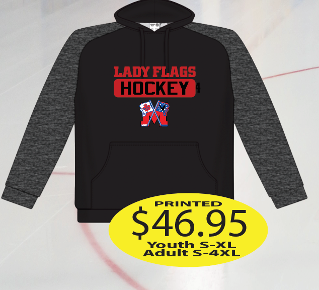 Lady Flags Hoodie #1 Hockey  Logo Printed